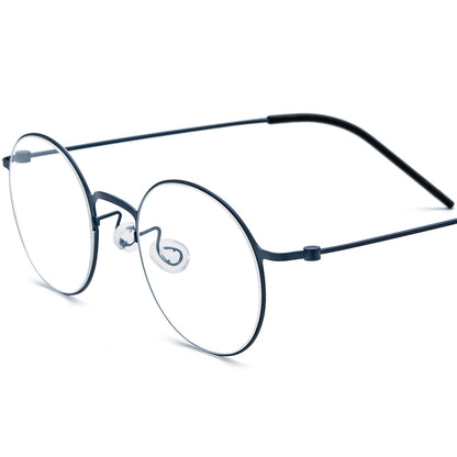 Titanium Round Optical Glasses Frame Korean Designer - MCROONS - Blue