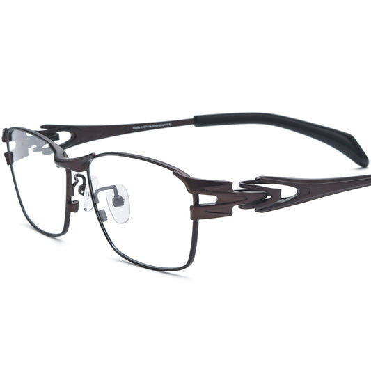 Pure Titanium Square Optical Glasses - Coffee - MCROONS