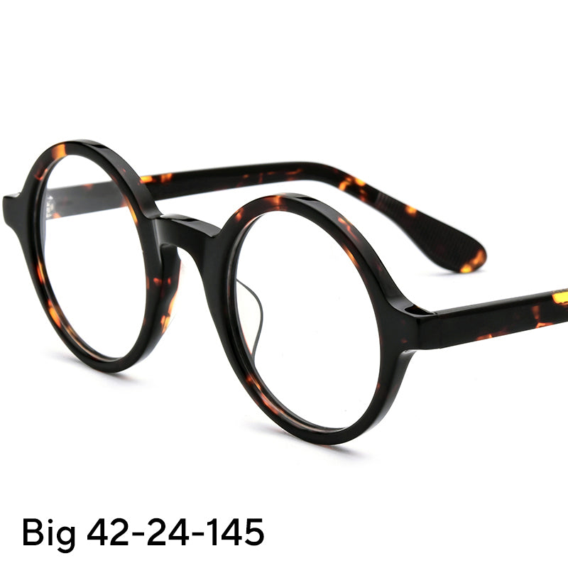 Vintage Round Acetate Optical Glasses Frame - Leopard - MCROONS