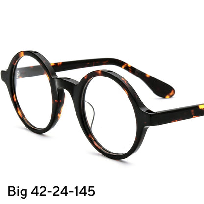 Vintage Round Acetate Optical Glasses Frame - Leopard - MCROONS
