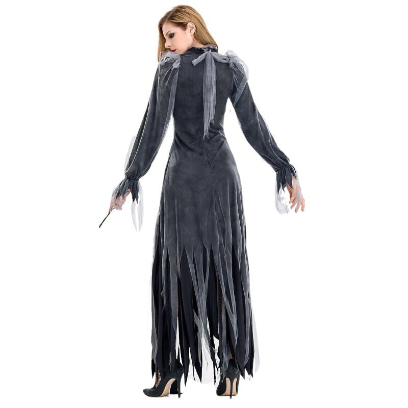 Ghost Bride Tattered Tulle Halloween Costume - MCROONS full look