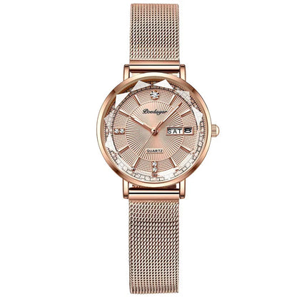 Poedagar 3013 Women's Luxury Quartz Watch – Stainless Steel Band, Waterproof, Date