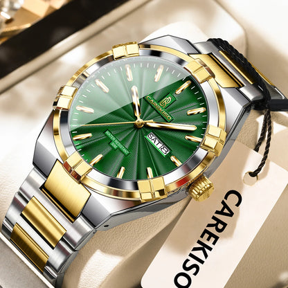 Poedagar C109 Men's Luxury Quartz Watch – Stainless Steel Band, Waterproof, Luminous, Date