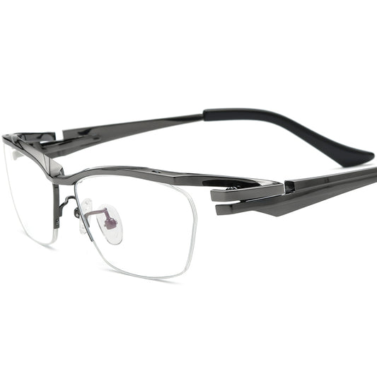 Designer Lightweight Square Titanium Optical Glasses - Gray - MCROONS