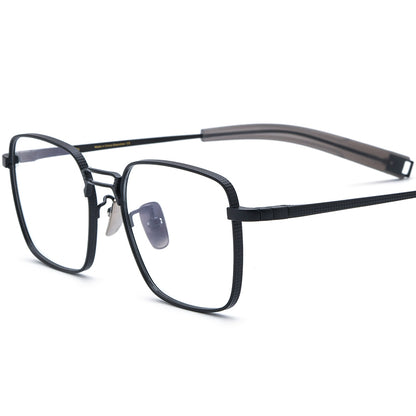 Lightweight Titanium Square Optical Glasses - Black - MCROONS