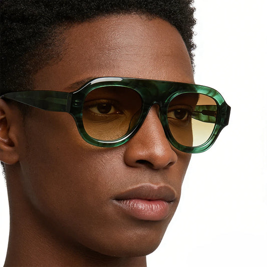 MCROONS Classic Square Acetate Sunglasses — CR39 Lens, Unisex