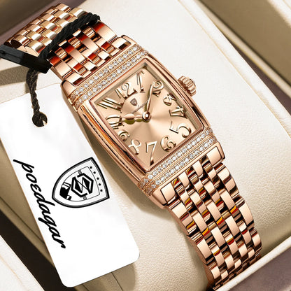 Poedagar 799 Women's Luxury Chronograph Quartz Watch – Stainless Steel Band, Waterproof