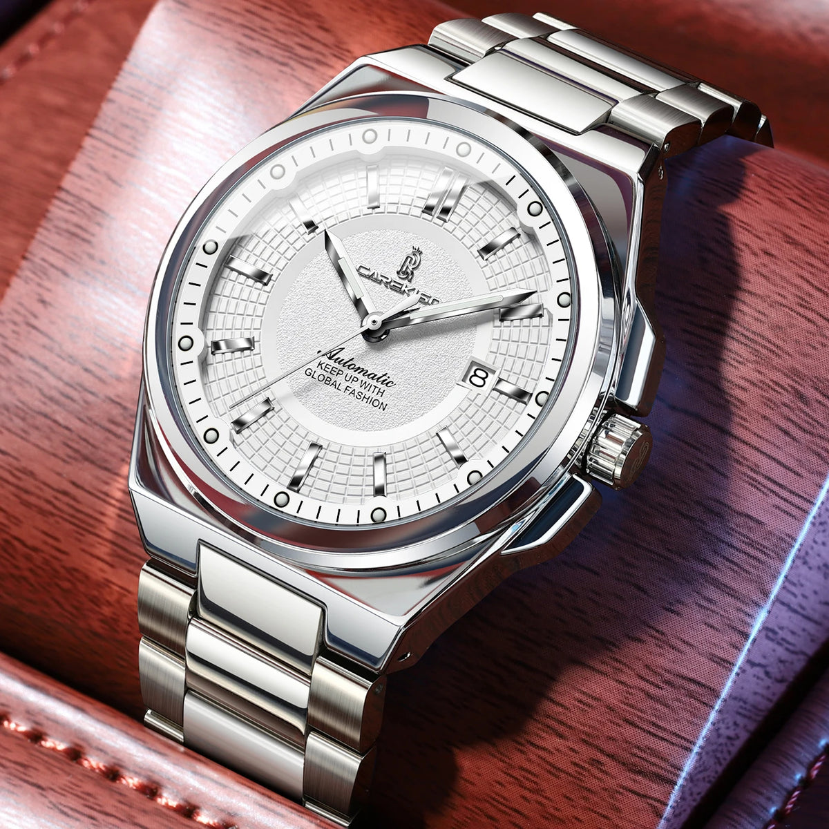 Poedagar C122 Men's Luxury Automatic Mechanical Watch – Stainless Steel Band, Waterproof, Luminous, Date