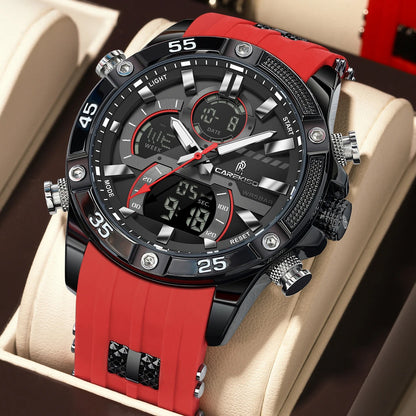 Poedagar C105 Men's Luxury Chronograph Quartz Watch – Silicone Strap, Waterproof, Luminous, Date