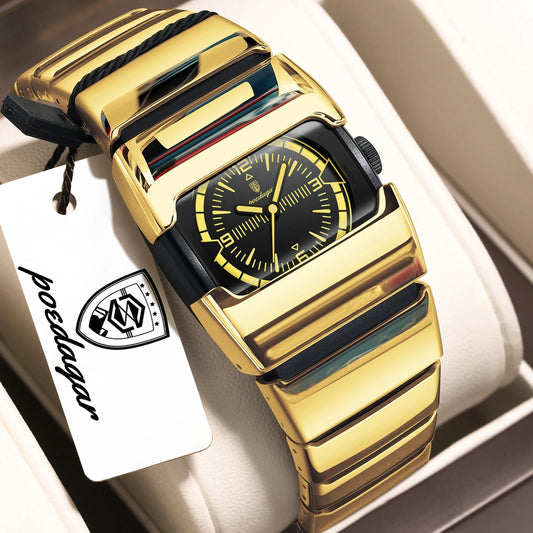 Poedagar 846 Men's Luxury Quartz Watch – Stainless Steel Band, Waterproof, Luminous