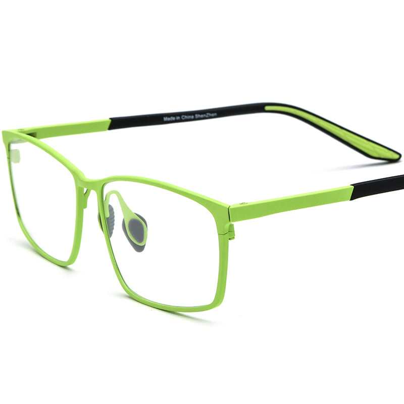Lightweight Pure Titanium Square Optical Glasses Frame - Green - MCROONS