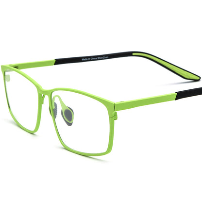 Lightweight Pure Titanium Square Optical Glasses Frame - Green - MCROONS