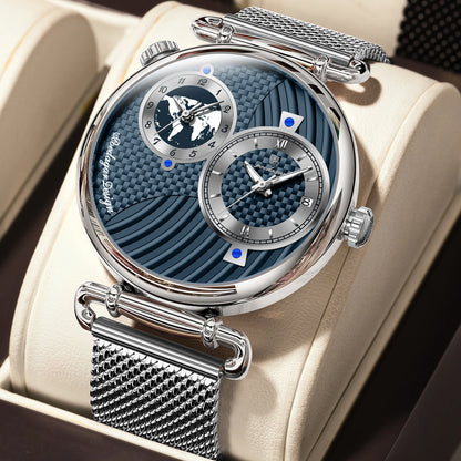 Poedagar 848 Men's Luxury Quartz Watch – Stainless Steel Band, Waterproof, Luminous, Date
