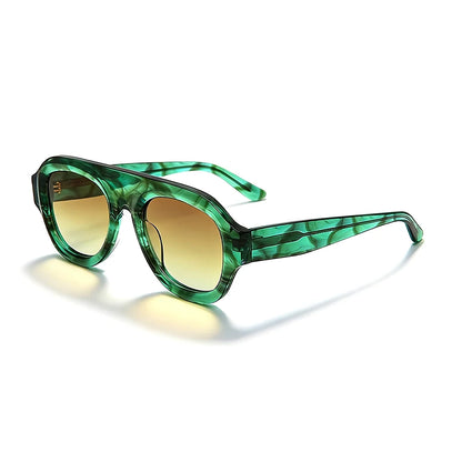 MCROONS Classic Square Acetate Sunglasses — CR39 Lens, Unisex