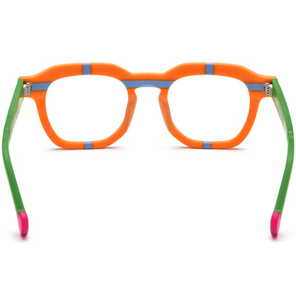Playful Colour-Pop Acetate Square Optical Glasses Frame - MCROONS - back view