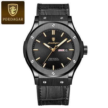 Poedagar 952 Men's Luxury Quartz Watch – Silicone Strap, Waterproof, Luminous, Date