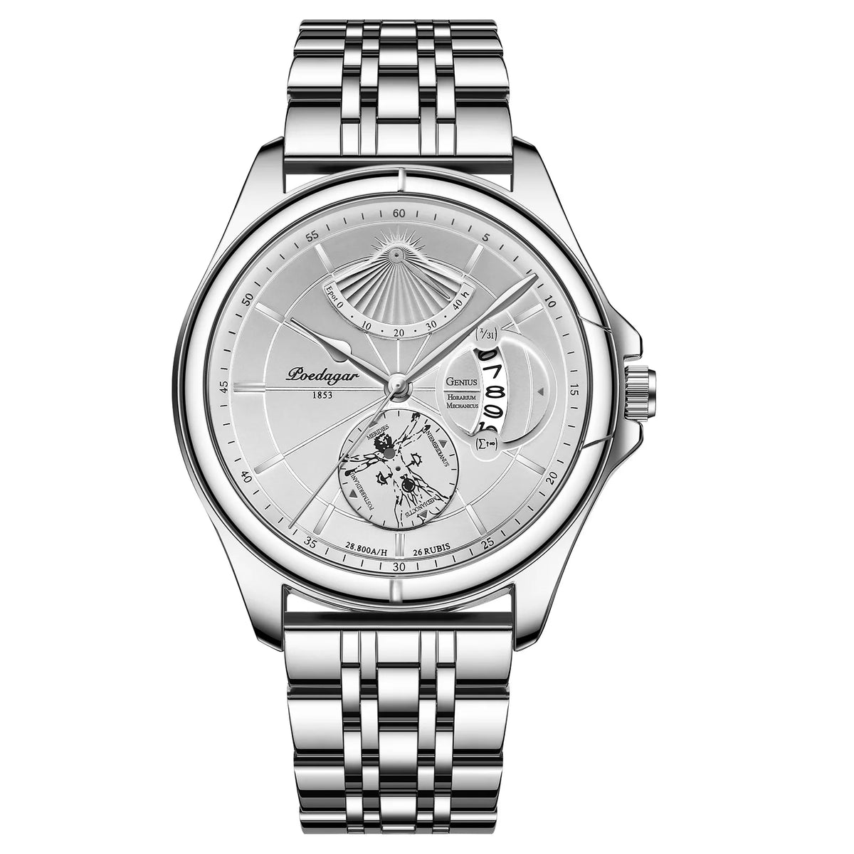 Poedagar 802 Men's Luxury Quartz Watch – Leather Strap, Waterproof, Date