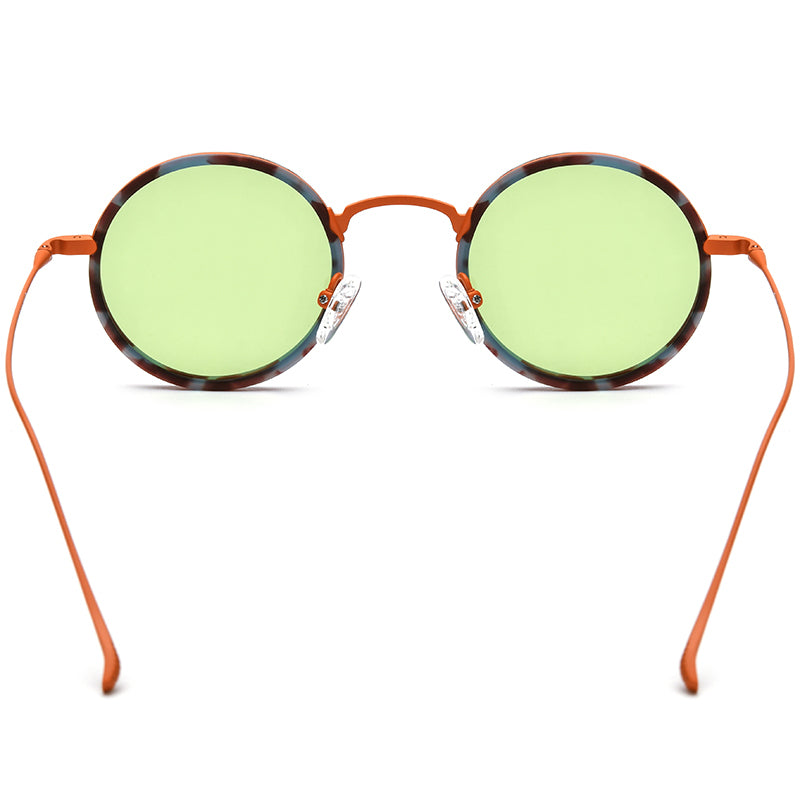 Retro Round Titanium Sunglasses - MCROONS - Back View
