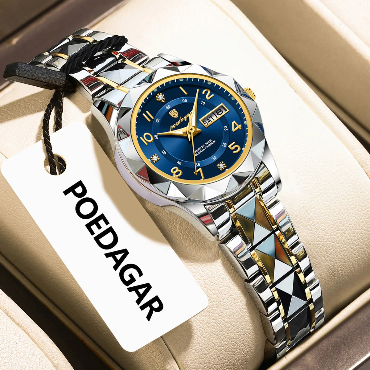Poedagar 782 Women's Luxury Quartz Watch – Stainless Steel Band, Waterproof, Luminous, Date