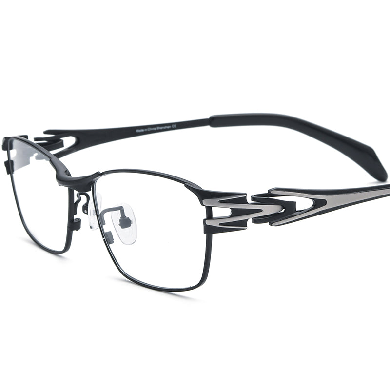 Pure Titanium Square Optical Glasses - Black - MCROONS