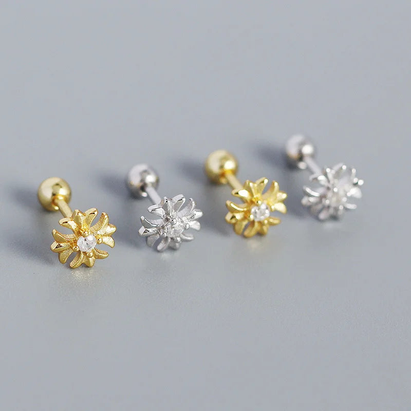 KR Europe and America S925 Silver Ear Bone Nails Ins Cross Screws Earrings Sleep without Removing Earrings Wholesale for Women
