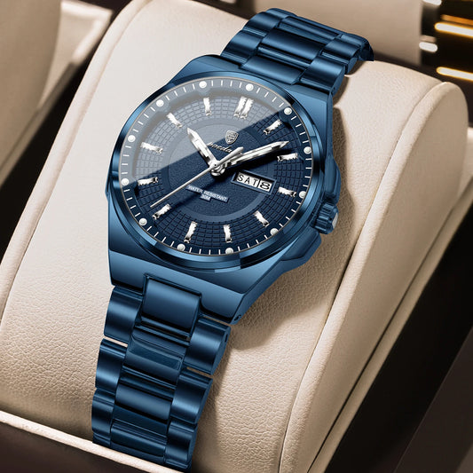 Poedagar 796 Women's Luxury Quartz Watch – Stainless Steel Band, Waterproof, Luminous, Date