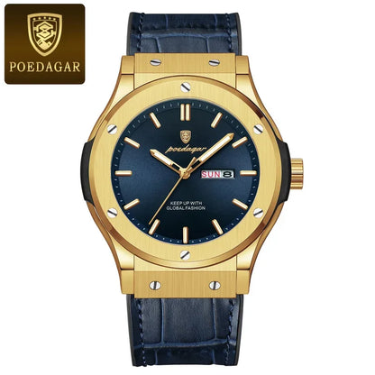 Poedagar 952 Men's Luxury Quartz Watch – Silicone Strap, Waterproof, Luminous, Date