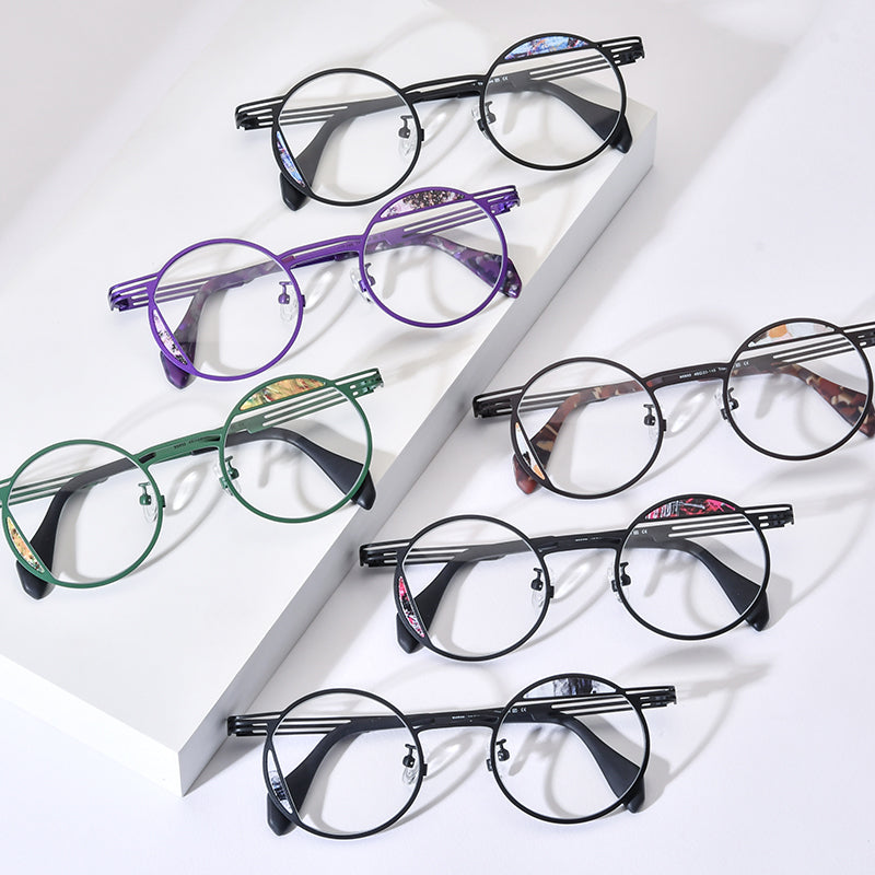 Ultralight Titanium Round Optical Glasses - MCROONS - side view