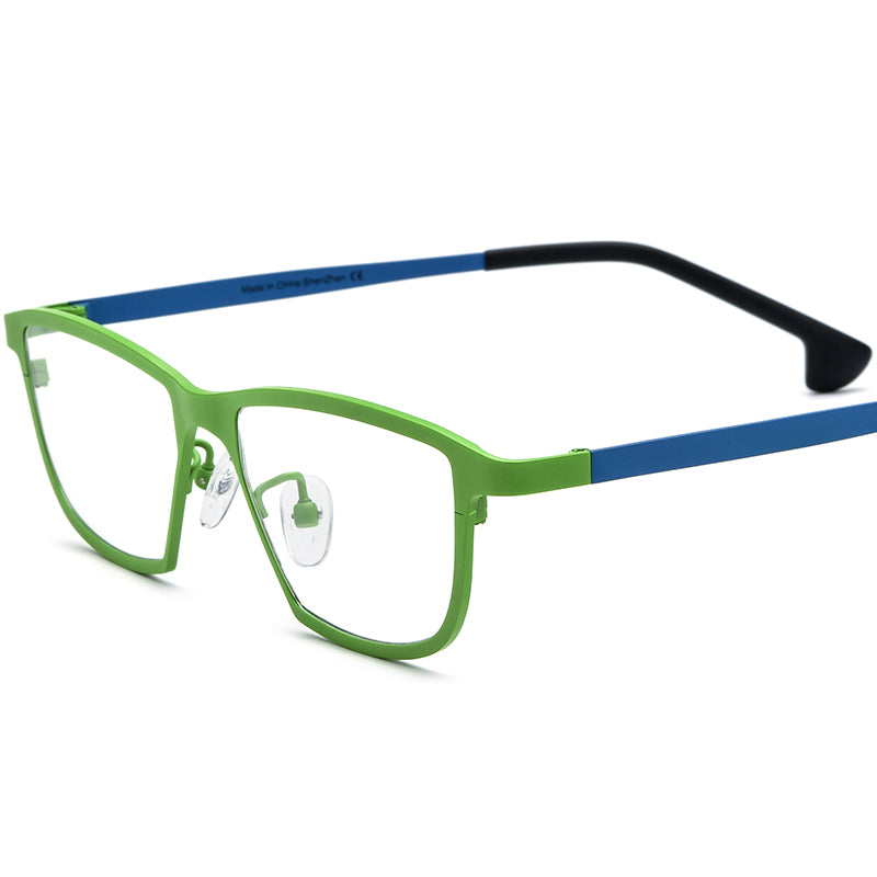 Colourful Titanium Square Optical Glasses Frame Lightweight - Green - MCROONS