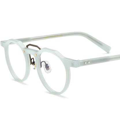 Small Round Acetate Optical Glasses Frame - MCROONS - Light Blue