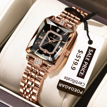 Poedagar 785 Women's Luxury Quartz Watch – Stainless Steel Band, Waterproof, Luminous, Date