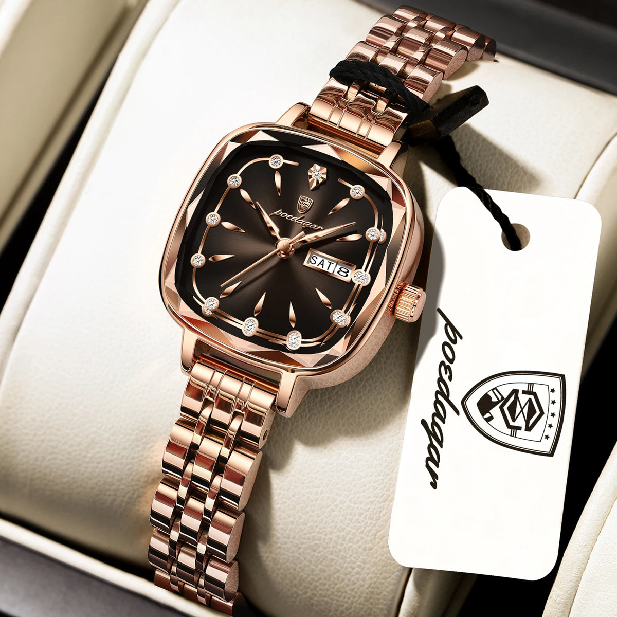 Poedagar 509 Women's Luxury Quartz Watch – Stainless Steel Band, Waterproof, Date