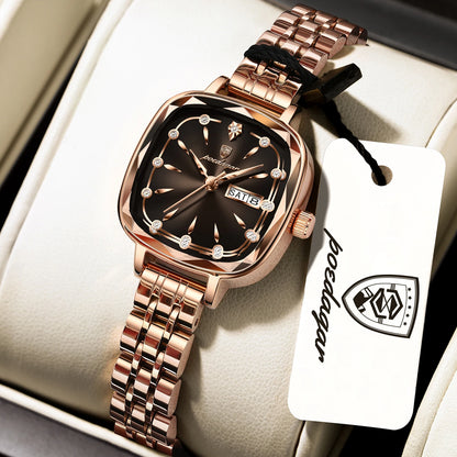Poedagar 509 Women's Luxury Quartz Watch – Stainless Steel Band, Waterproof, Date