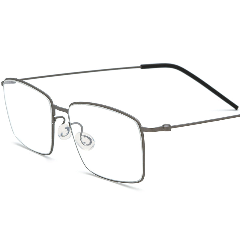 Titanium Square Optical Glasses Frame Screwless Ultralight - Gray - MCROONS