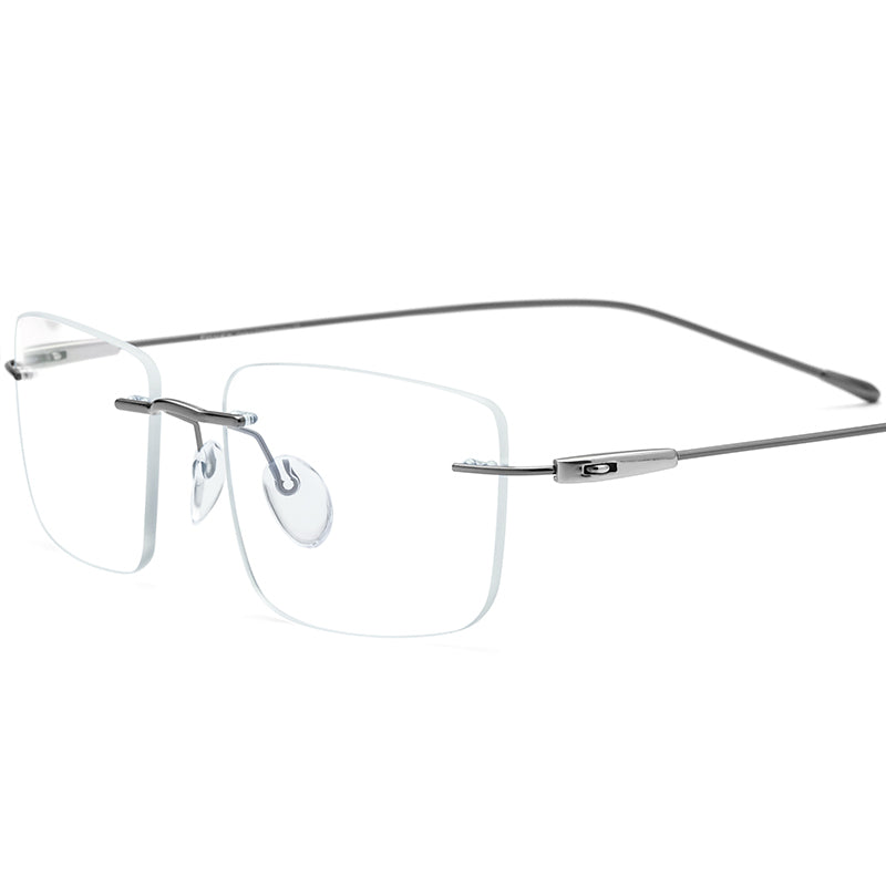 Frameless Square Titanium Optical Glasses - Gray - MCROONS
