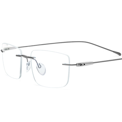Frameless Square Titanium Optical Glasses - Gray - MCROONS