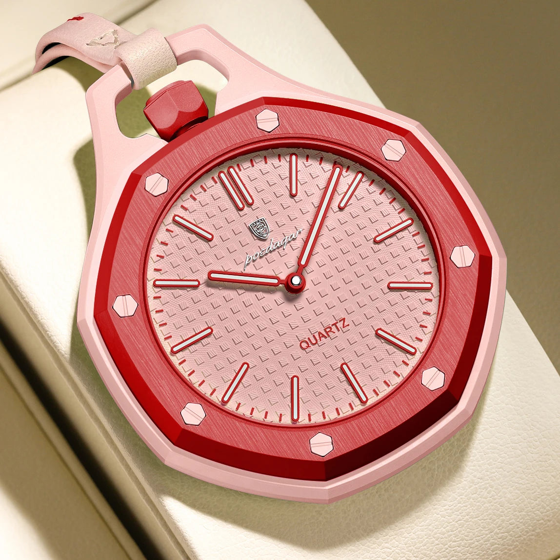 Poedagar 630 Women's Sport Quartz Watch – Leather Strap, Waterproof, Luminous
