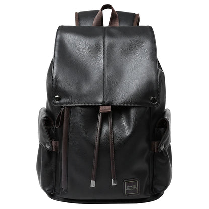 PU Leather Backpack Outdoor School College Bag for Men Laptop Leather Backpack