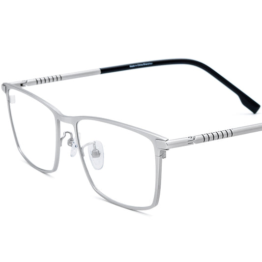 Titanium Square Optical Glasses Frame Two-Tone - MCROONS - Silver