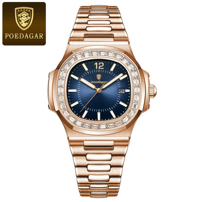 Poedagar 918 Men's Luxury Quartz Watch – Stainless Steel Band, Waterproof, Luminous, Date