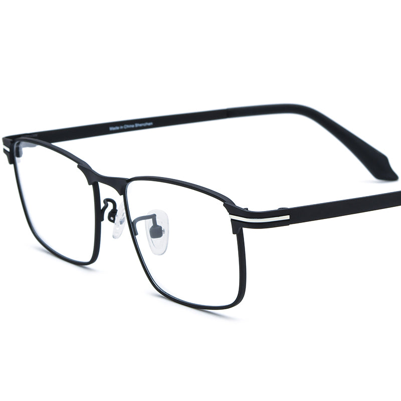 Titanium Square Optical Glasses Frame Designer Durable - Black - MCROONS