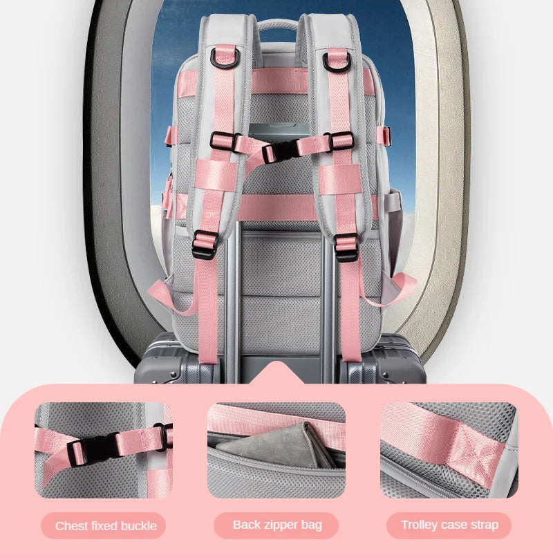 Large-Capacity Outdoor Leisure Travel Zipper Backpack Purple Women Backpack Foldable Multifunction Travel Backpack