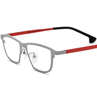 Colourful Titanium Square Optical Glasses Frame Lightweight - Silver - MCROONS