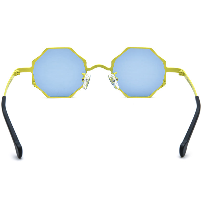Colourful Titanium Octagon Sunglasses Polarized - MCROONS - back view