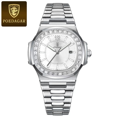 Poedagar 918 Men's Luxury Quartz Watch – Stainless Steel Band, Waterproof, Luminous, Date