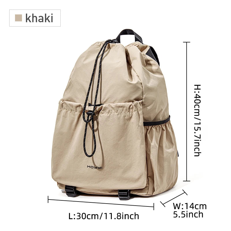 MOYYI Large Capacity Oxford Travel Casual Backpacks for Man Oxford 16 Inch Laptop Backpack Waterproof Drawstring School Bag