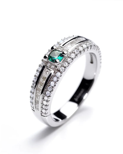 Stylish Rhodium Plated Fine Jewelry for Women Fashionable Rings & Pendants & Charms with Zircon for Parties