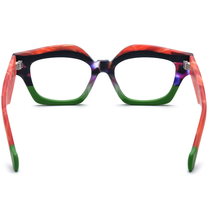 Big Size Cat Eye Acetate Optical Glasses Frame - MCROONS - back view