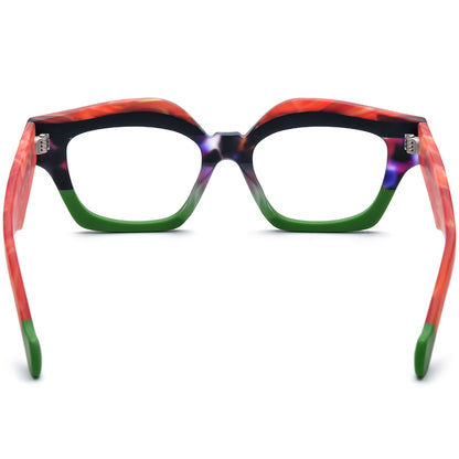 Big Size Cat Eye Acetate Optical Glasses Frame - MCROONS - back view