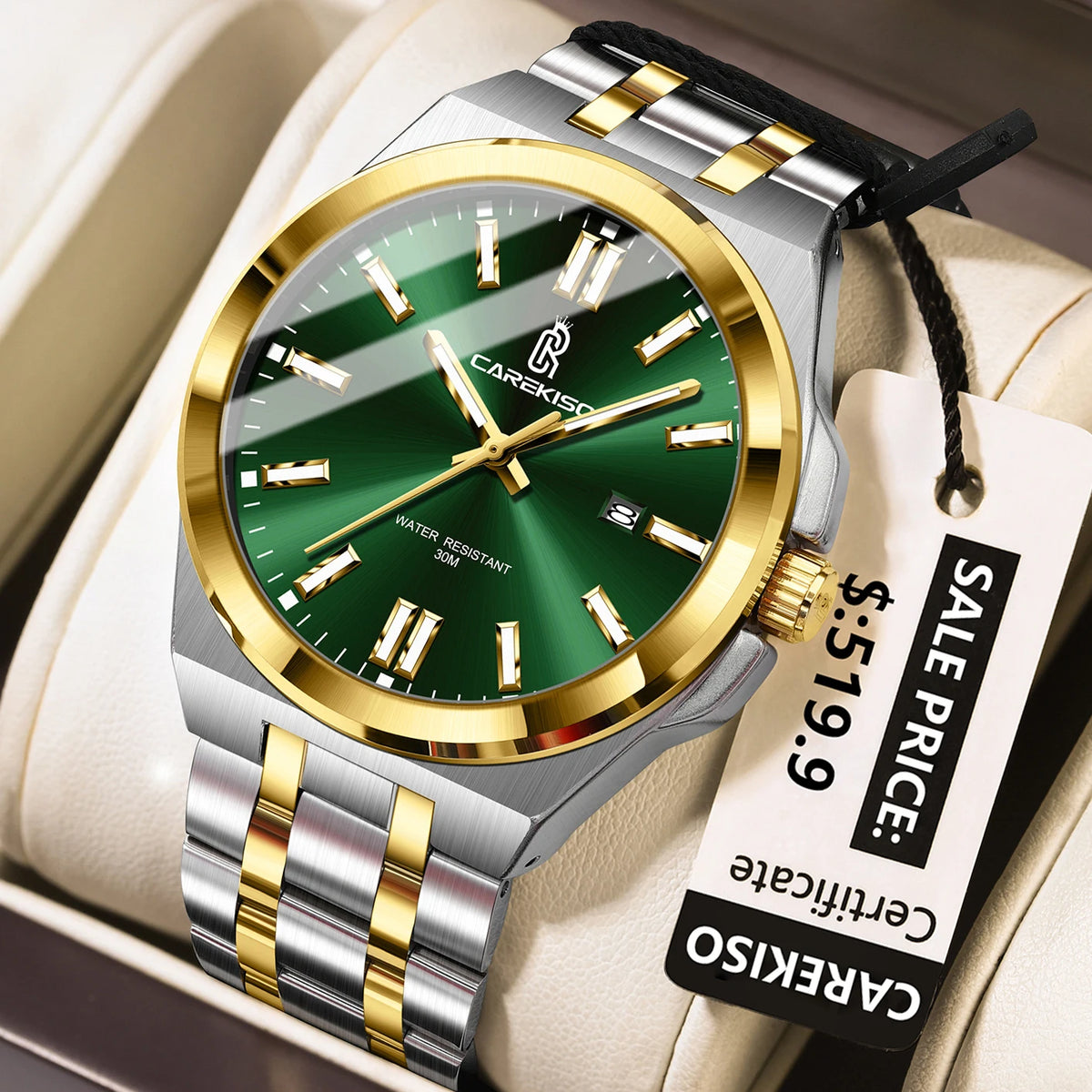Poedagar C106 Men's Luxury Quartz Watch – Stainless Steel Band, Waterproof, Luminous, Date